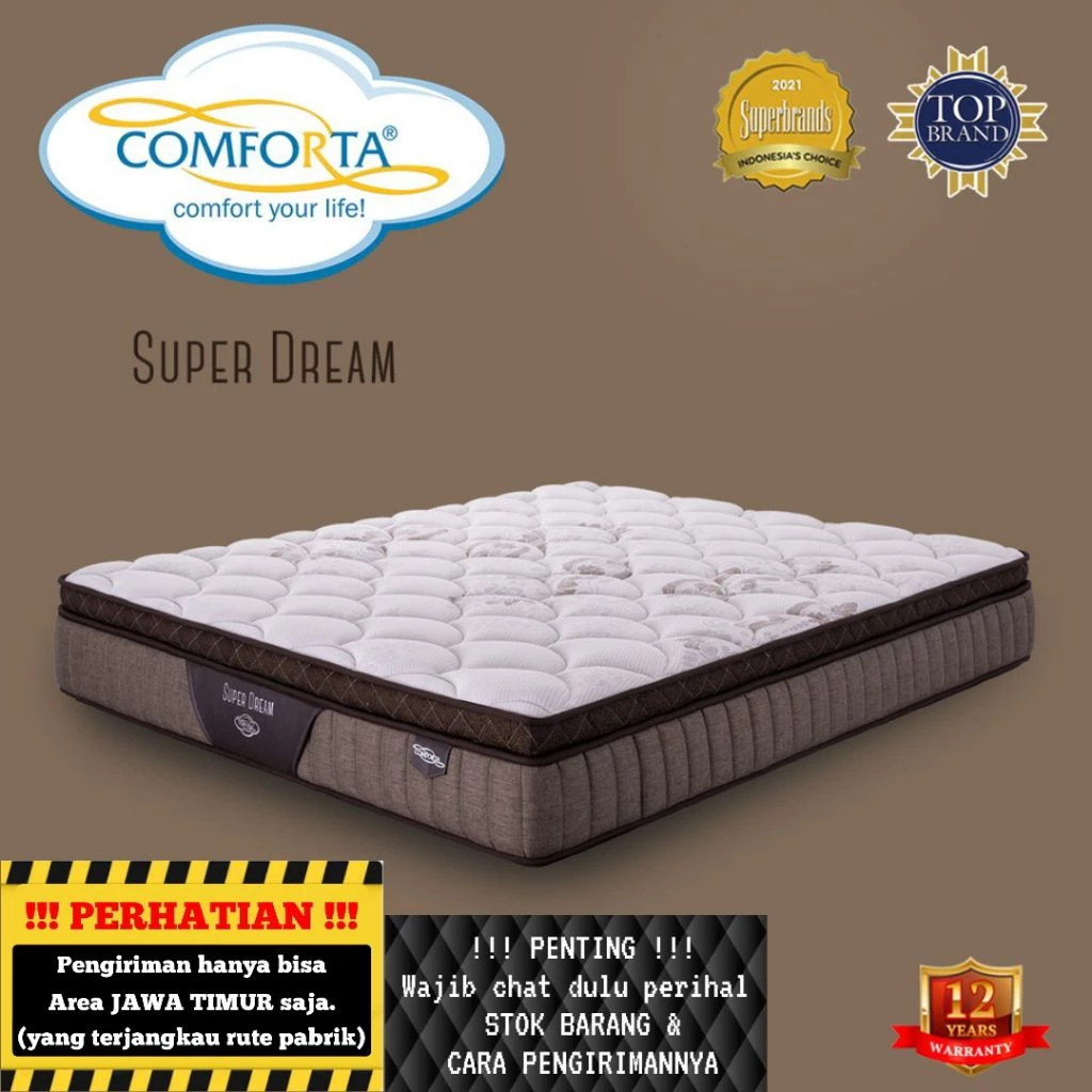 Springbed Comforta Super Dream ( Matras / Kasur Saja ) 90 / 100 / 120 / 140 / 160 / 180 / 200