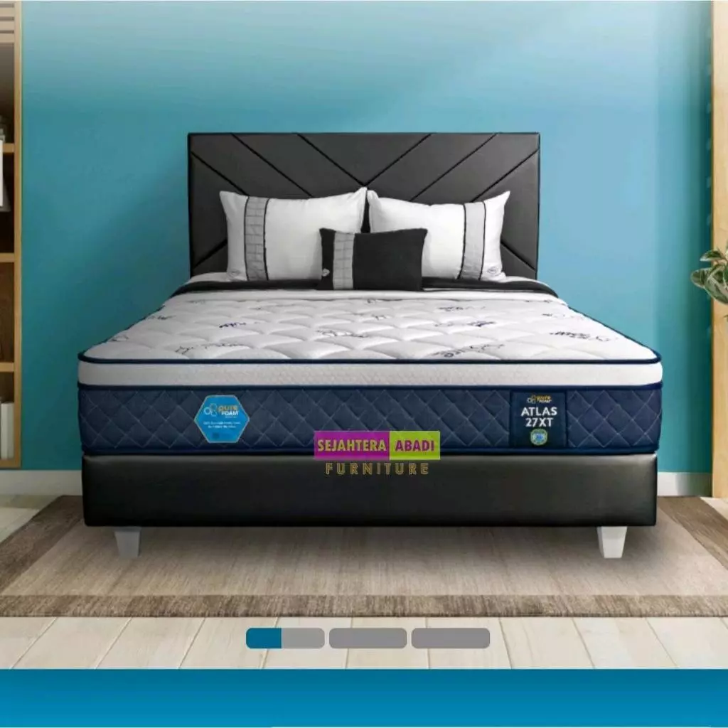 Comforta bed kasur ATLAS 27XT Pure Foam matras plush top kniting quilting FREE Bantal Guling garansi 20 tahun tebal 27 cm matras & full set original comforta springbed Busa divan Sandaran Furniture