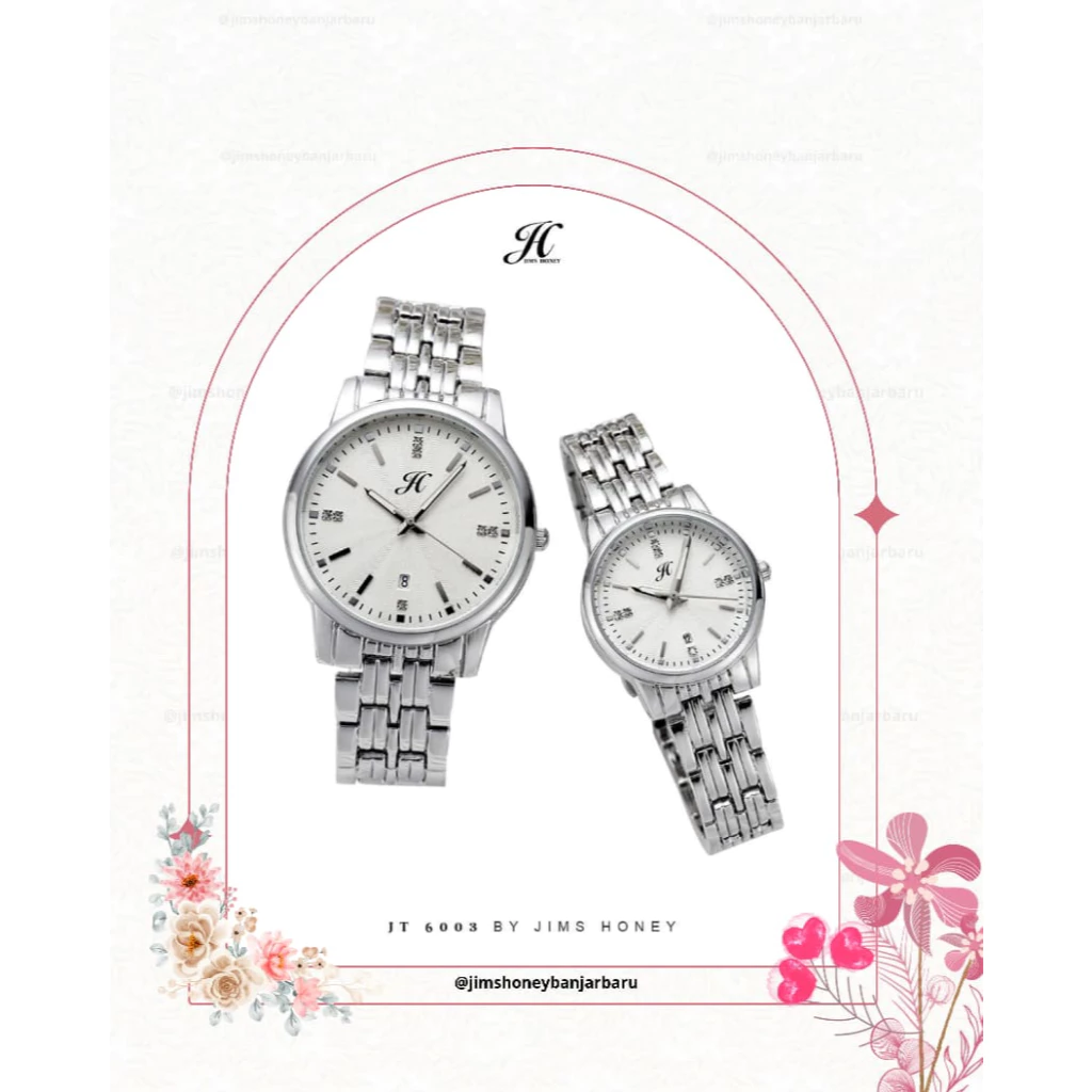 JT6003 JAM TANGAN COUPLE JIMS HONEY BANJARBARU FREE BOX EKSKLUSIF ( BISA COD )