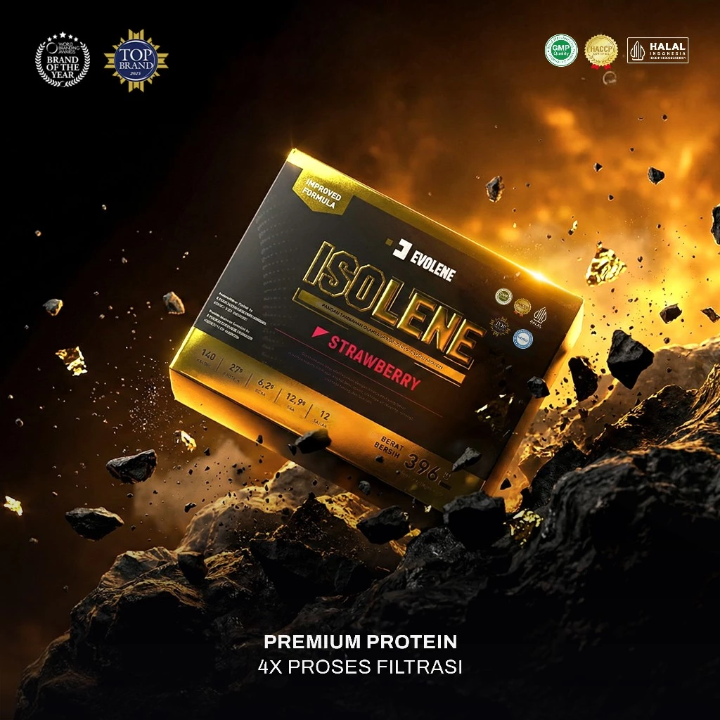 Whey Protein Isolate Sachet untuk Fitness & Workout! Evolene Isolene