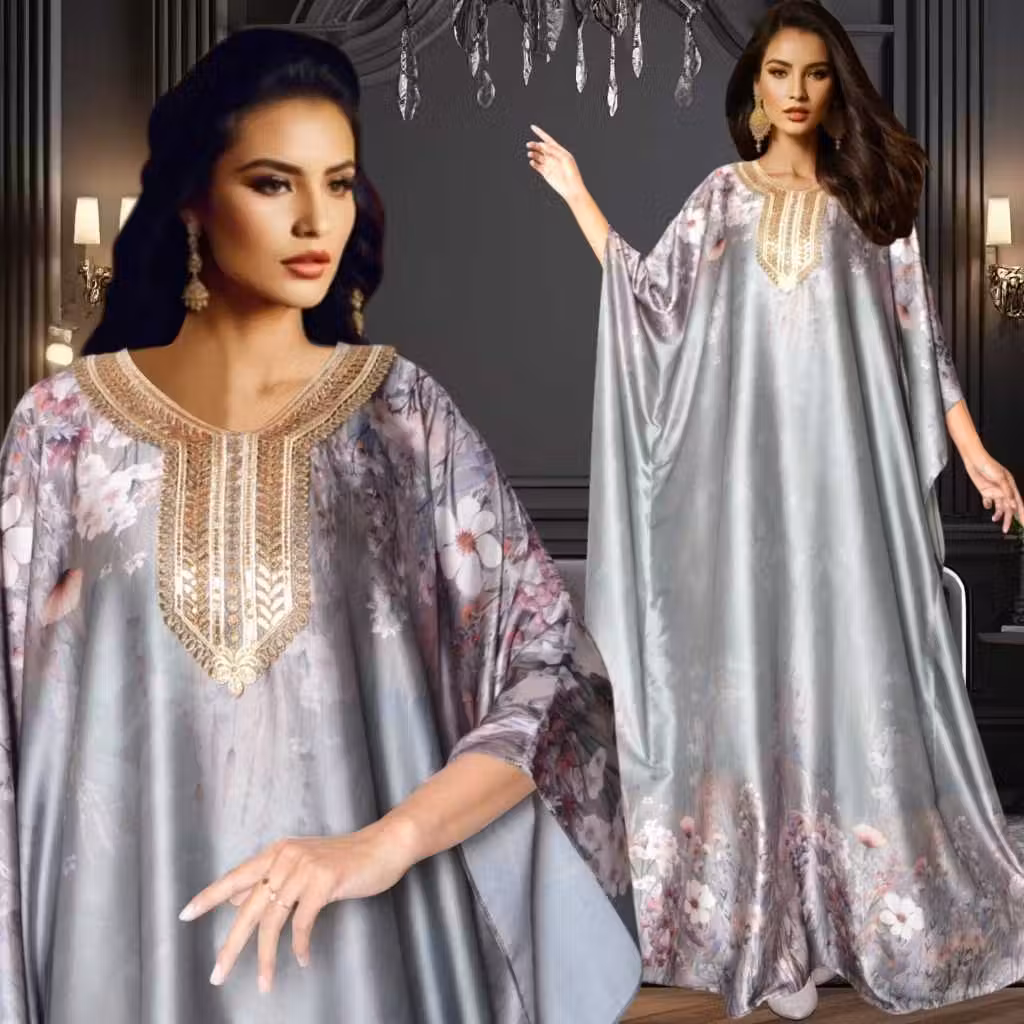 Qaira Fashion : Kaftan silk premium motif/kaftan premium lebaran/kaftan jumbo  all size fit to xxl