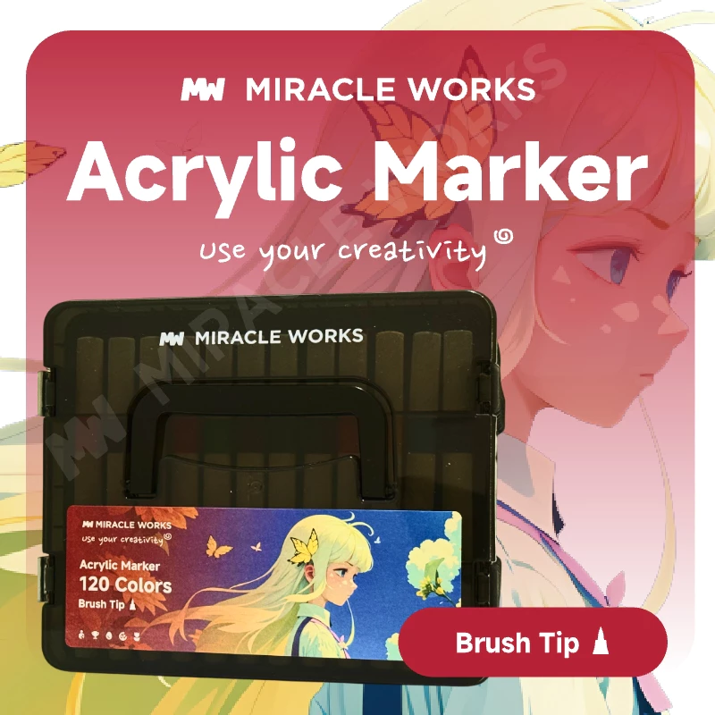 MW Spidol Acrylic Marker Acrylic Marker Spidol Warna Spidol Akrilik Spidol Marker Spidol Permanent 24/36/48/60/80/120 Warna Paint Marker Permanent Marker Alat Tulis Buku Alat Tulis