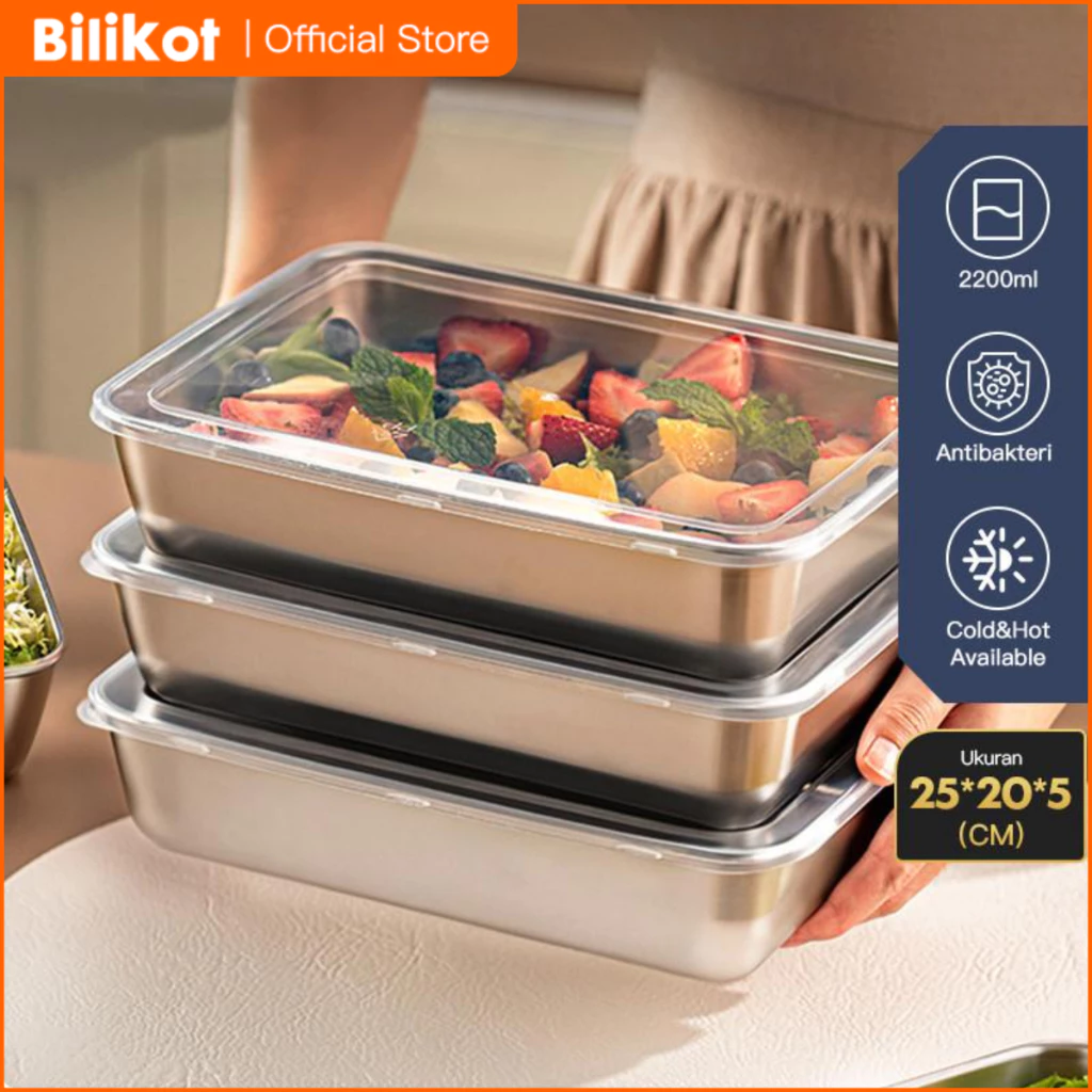 Biikot Wadah Stainless 5pcs Tahan Panas Dan Bocor