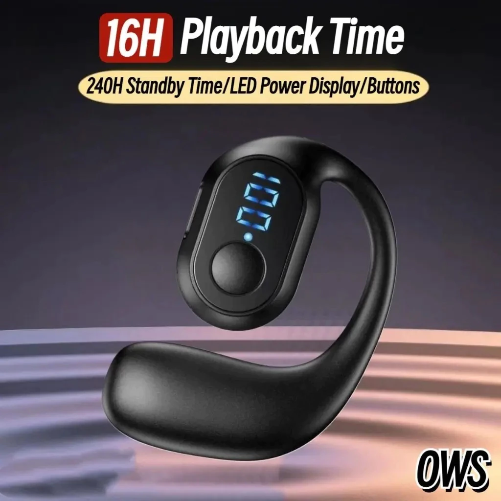 Headset Bluetooth Olahraga Sport TWS Earphone Wireless Headphone Nirkabel Bass Hifi Stereo Speaker Mini OWS Pengurang Kebisingan