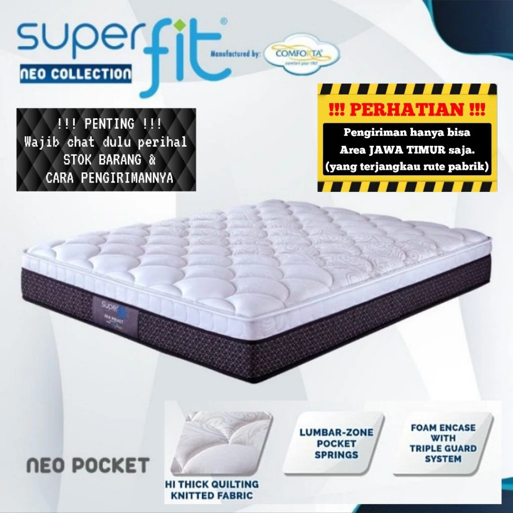 Springbed Comforta Superfit Neo Pocket ( Matras / Kasur Saja ) 90 / 100 / 120 / 140 / 160 / 180 / 200