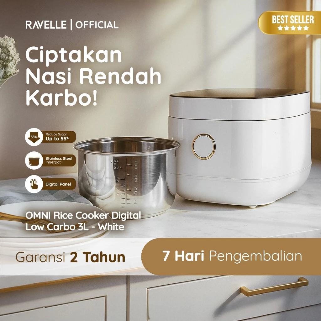 RAVELLE OMNI Rice Cooker Digital Low Carbo