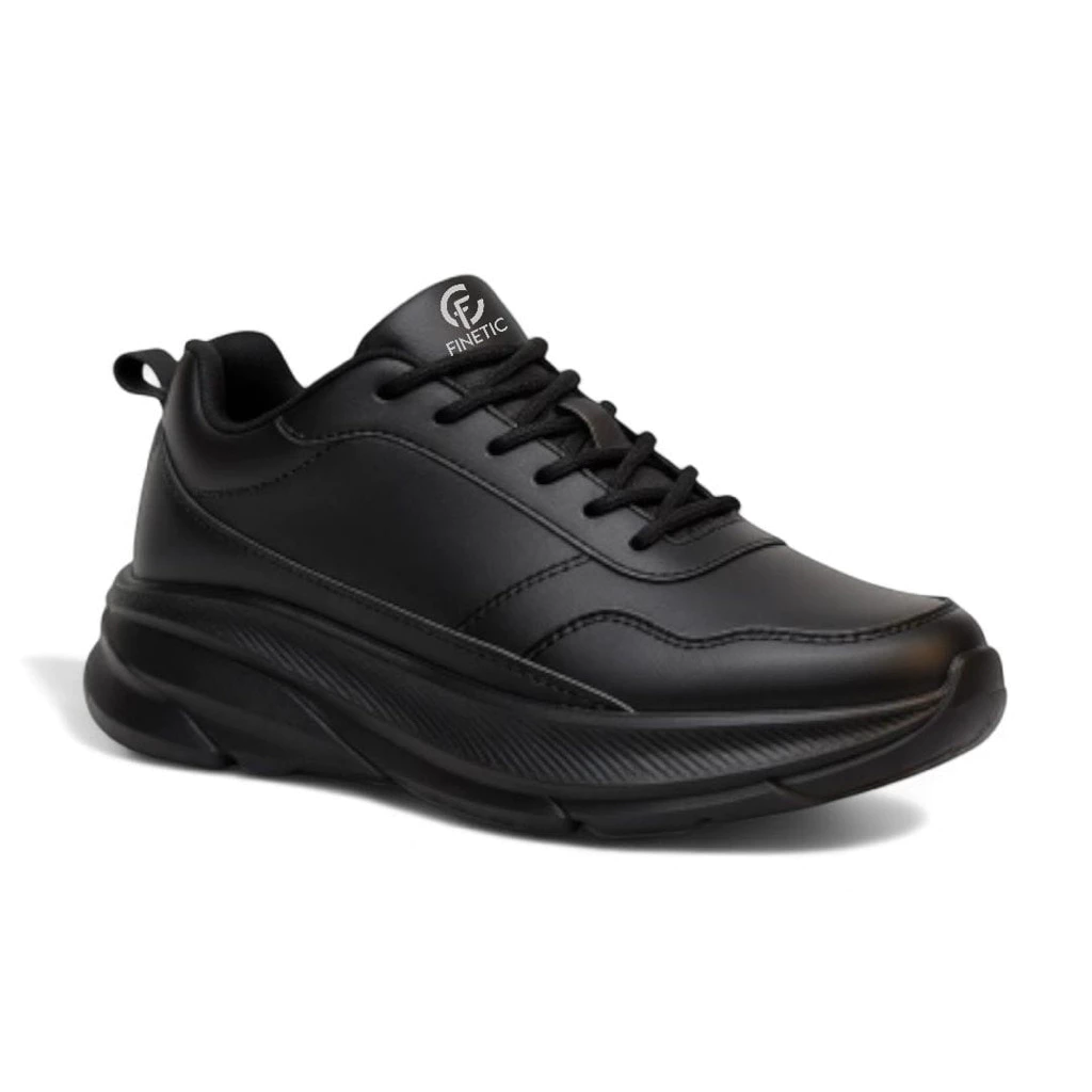 Finetic Sepatu Sneakers Sekolah Hitam Olahraga Sport Running Black