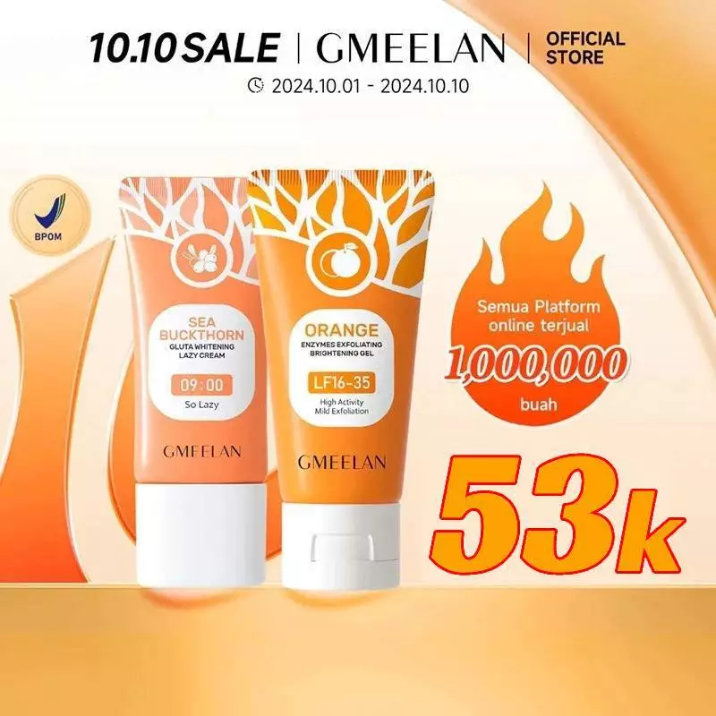 GMEELAN [2 in 1] Orange Exfoliating Gel +  Gluta Whitening Lazy Cream