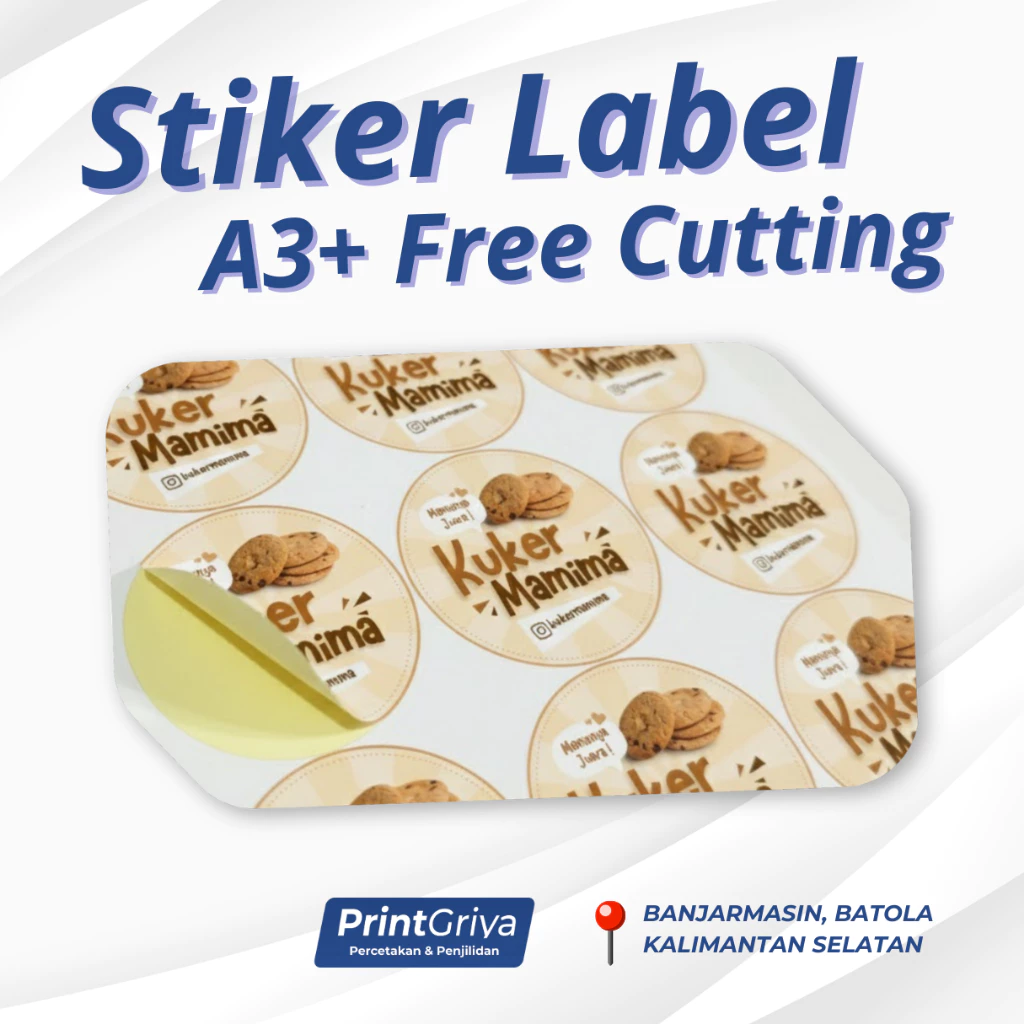 [BANJARMASIN] CETAK STIKER STICKER CUTTING A3+ UNTUK KEMASAN LABEL SIAP TEMPEL