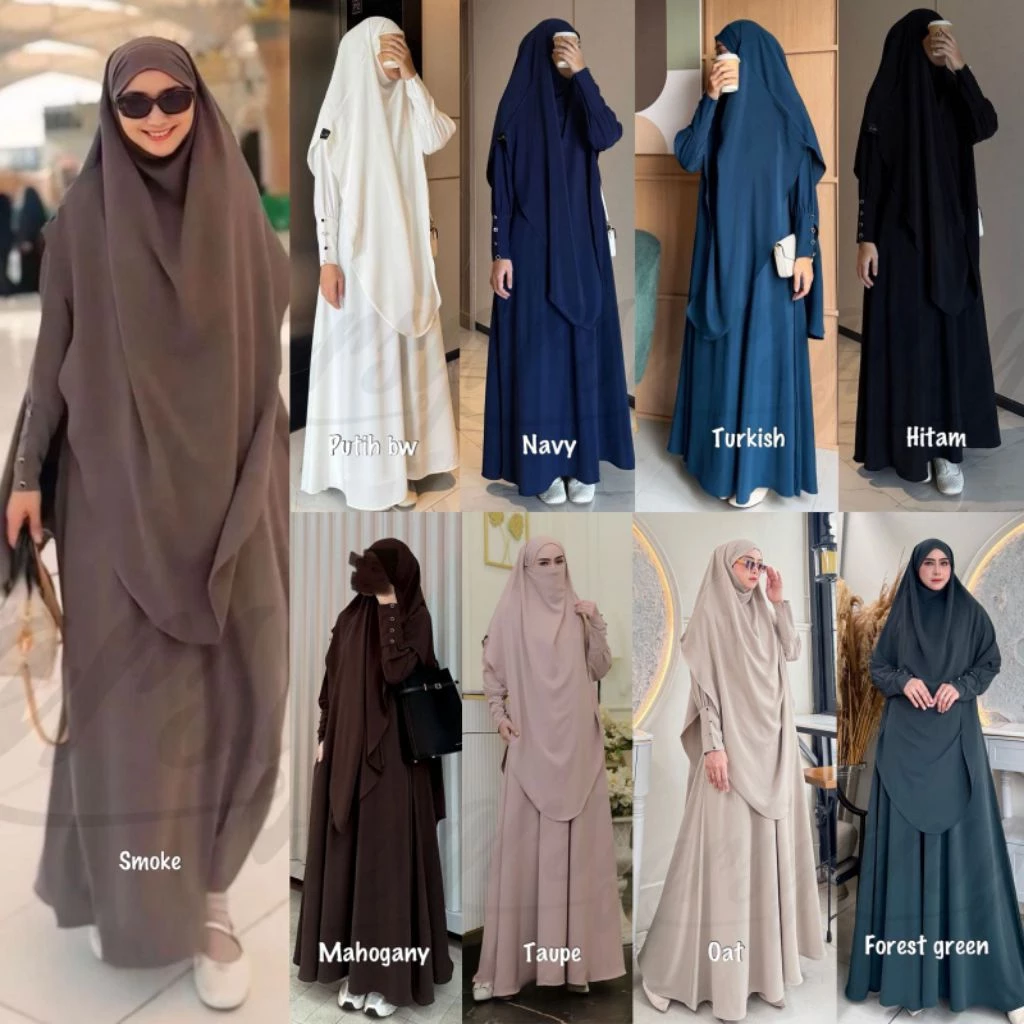 ANJUM SYAR’I BY ARSY HIJAB SET SYARI CADAR FRENCH KHIMAR FK UMROH HAJI SERIES ANTIUV CANTIK SIMPLE ELEGANT