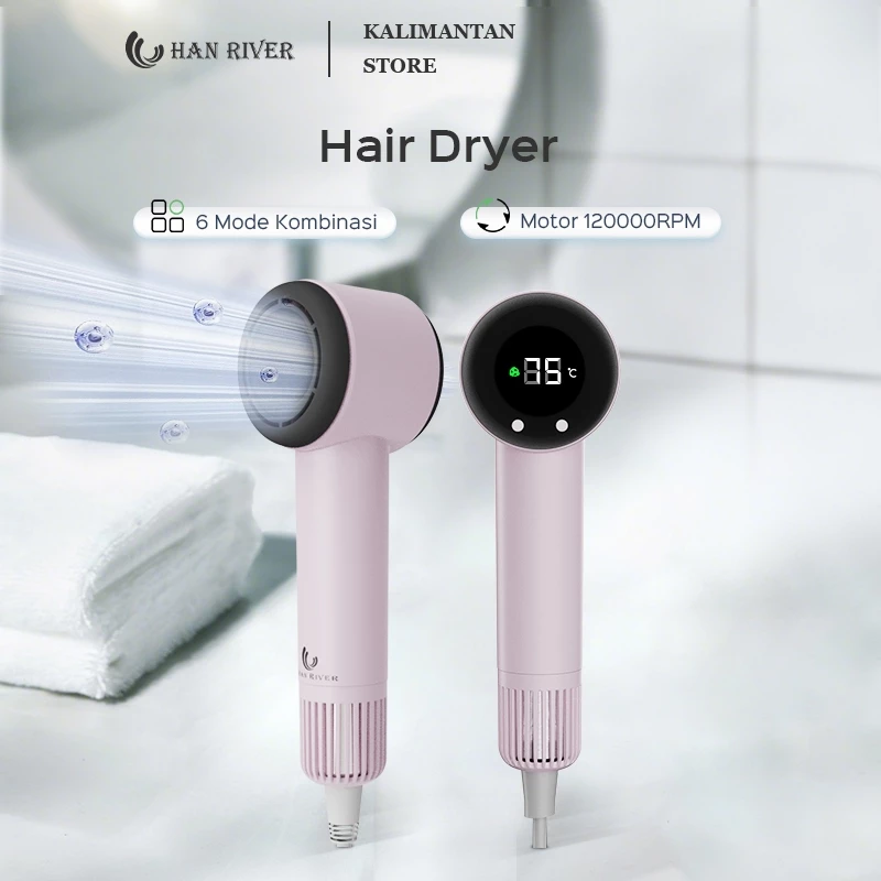[Pengiriman dari Banjarmasin]HAN RIVER Hair Dryer 9 Mode Portable Pengering Rambut High Speed
