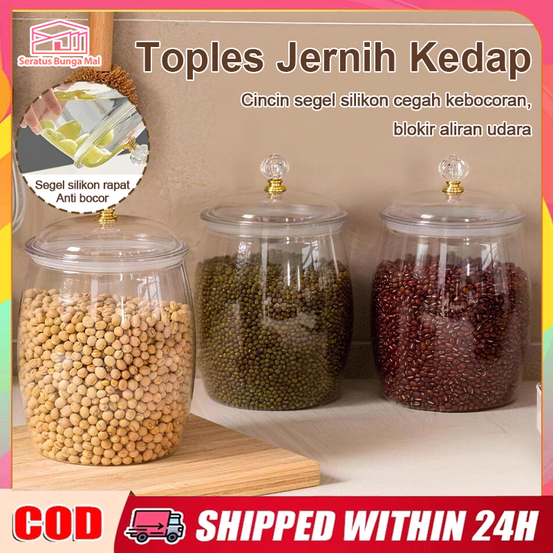 [COD] 2.3L/3.8L/6.5L/11L/18L-Stoples Transparan Kedap Udara-Berkapasitas Besar-Anti Bocor-Wadah Plastik-Stoples Penyimpanan Bumbu dapur-Stoples Makanan-kaca