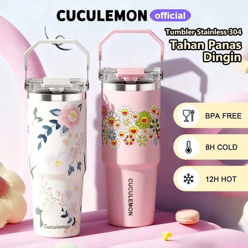 Cuculemon Tumbler Stainless steel 890ML Termos Air Pansa Portable Botol DesainKartun Botol Minum