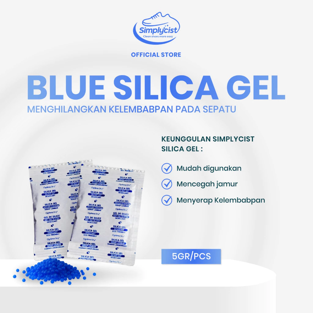94. Simplycist Slica Gel Blue Penyerap Kelembapan Sepatu Serbaguna