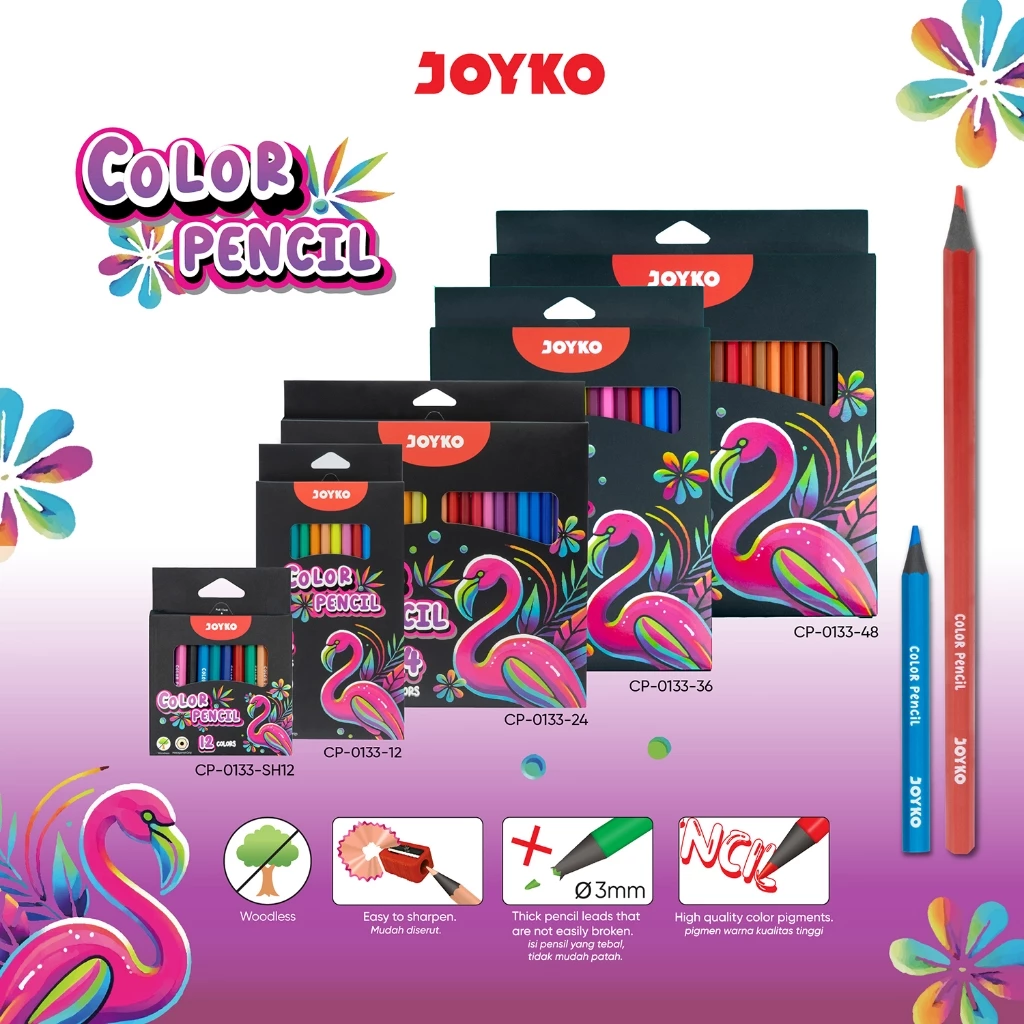 JOYKO Woodless Color Pencils Pensil Warna Tanpa Kayu CP-0133
