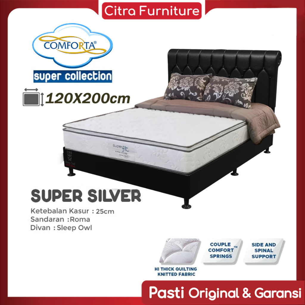 Citra Furniture COMFORTA Comforta Spring bed Super Fit Silver Matras Full Set Springbed New CTR2