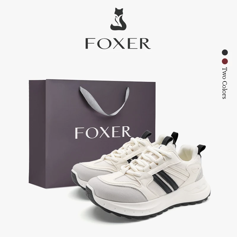 FOXER Sepatu Sneakers Wanita Tinggi bertambah 5 cm Sepatu Wanita Korean Style Sepatu Sekolah Wanita