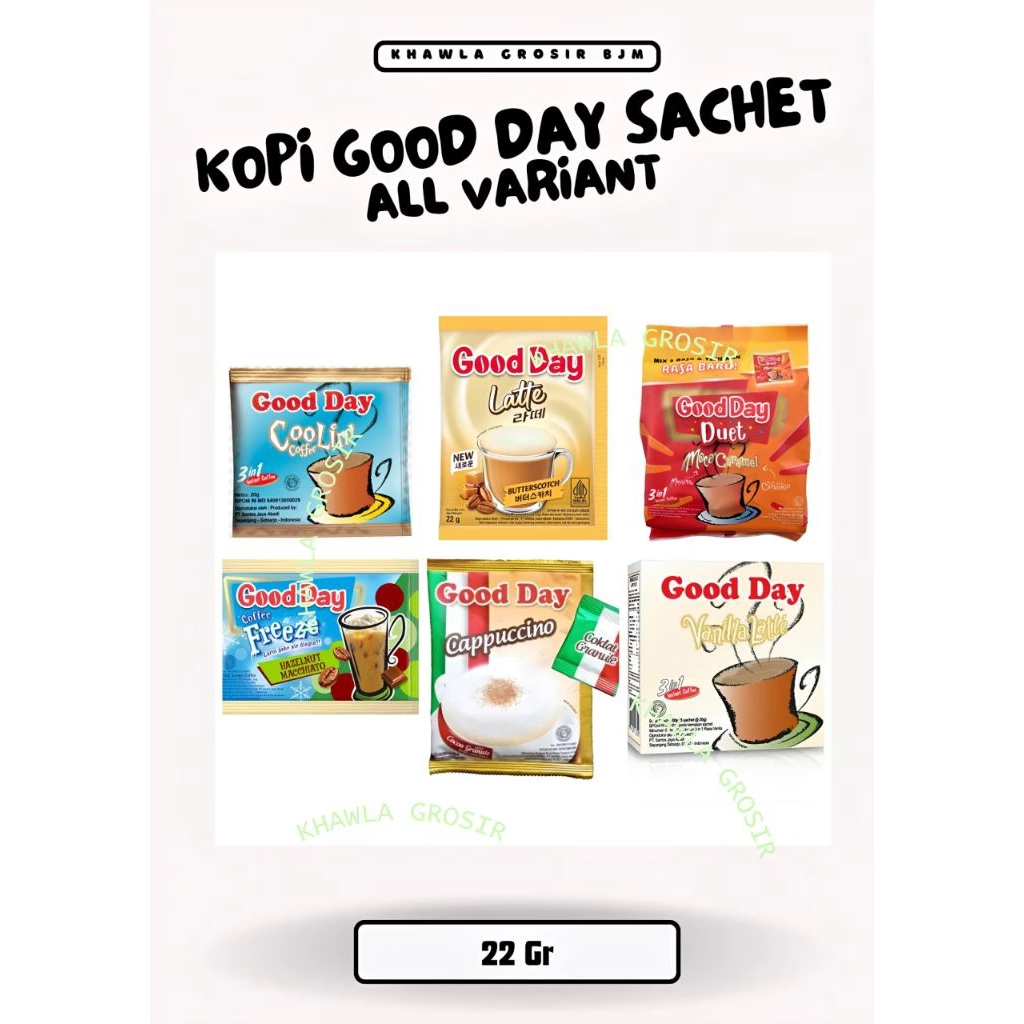 Banjarmasin | Kopi GoodDay - Latte - Duet - 3 in 1 - Frezee - Cappucino - 1 Sachet Goodday