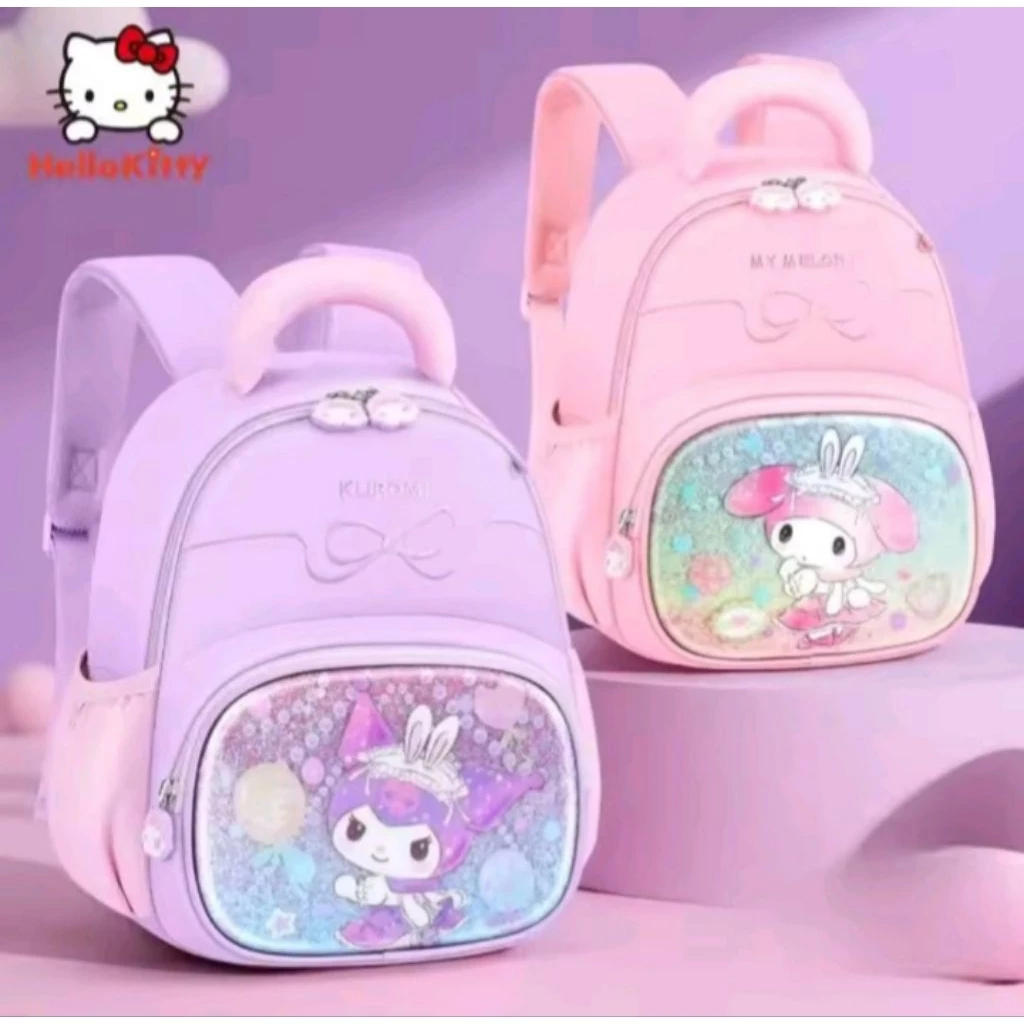 ( Bonus pelindung hujan) Tas Anak Perempuan TK HelloKuromi Tas Anak Perempuan TK  Tas Sekolah PAUD TK Tas Anak Laki laki TK
