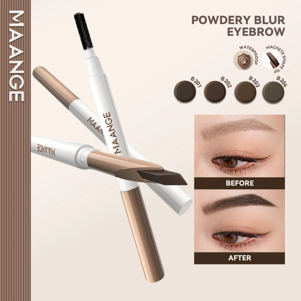MAANGE Kepala Ganda Eyebrow Pencil 3D Tahan Air Sculpting Long-lasting Highly Pigment Pensil Alis MG-E04