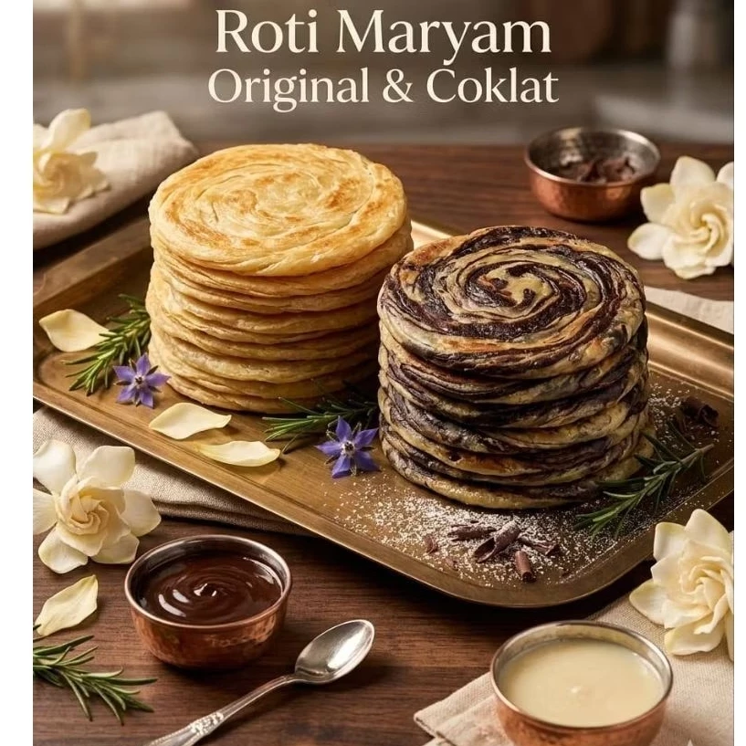 1pck isi 5 Roti Maryam Original , Cokelat dan Keju by Rumah Dawa - Roti Canai Tanpa Pengawet Homemade by Rumah Dawa Banjarbaru