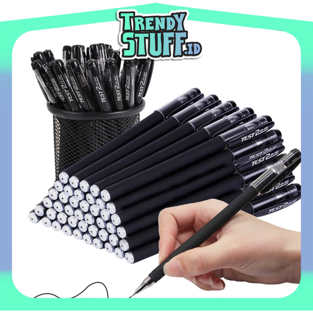 TRENDYSTUFF PULPEN MIMI TERMURAH HARGA SELUSIN GEL PEN MIMI HITAM TERMURAH BISA COD  S082
