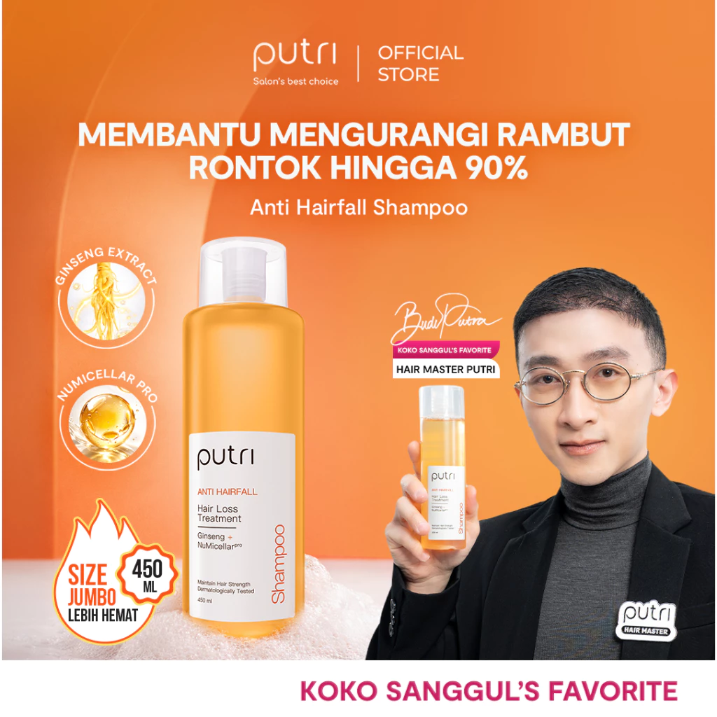 [PRODUK TRENDING] Putri Anti Hairfall Shampoo 450mL – Anti Rambut Rontok | Shampoo Wangi Tahan Lama | Shampoo Rambut Bada
