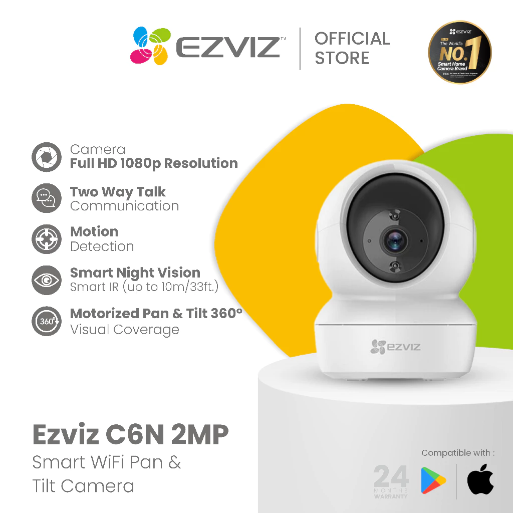 Ezviz C6N 2MP Smart Wifi Pan Tilt IP Camera CCTV Indoor 1080p