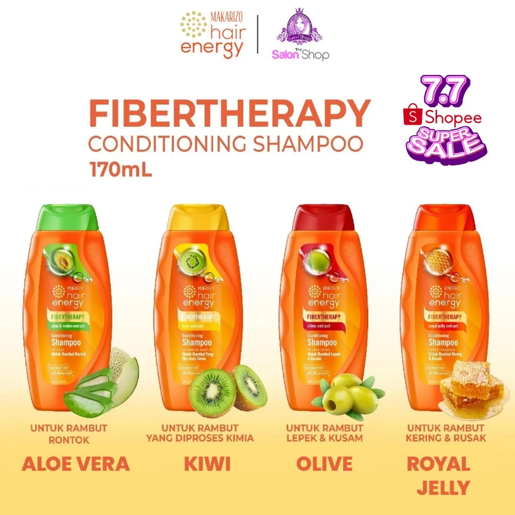 Makarizo Consumer Makarizo Hair Energy Fibertherapy Conditioning Shampoo Anti Ketombe 170ml | gdlb01
