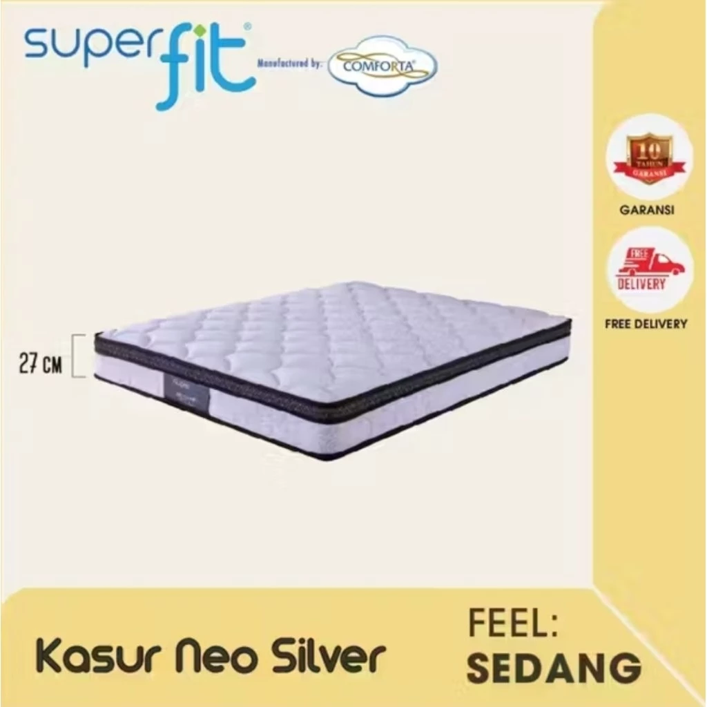 [COMFORTA_BANJARMASIN] KASUR SPRING BED SUPER PIT NEO SILVER BY COMFORTA(TEBAL 27CM)