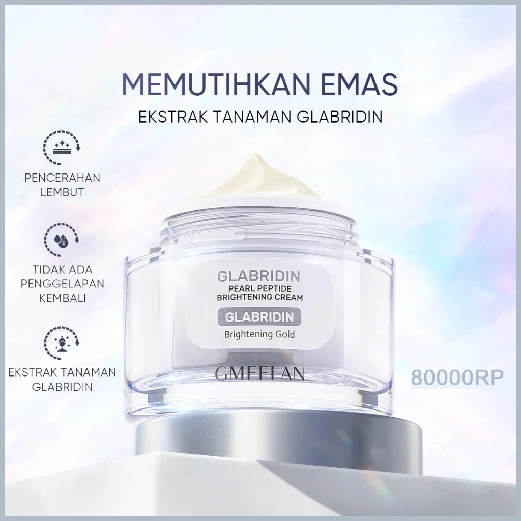 GMEELAN Glabridin Pearl Peptide Brighitening Cream 30g Memutihkan Emas Whitening Krim Moisturizer