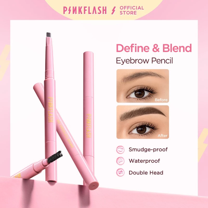 PINKFLASH Automatic Eyebrow Pencil Tahan Air Ujung pensil yang dapat