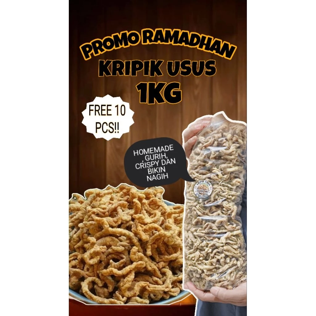 KERIPIK USUS PREMIUM 1KG BANJARBARU LANDASAN ULIN