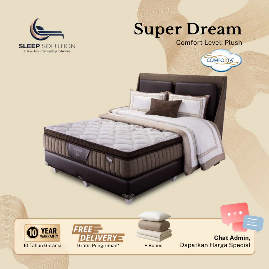 COMFORTA SUPER DREAM I Kasur Spring Bed | Matras Premium | 100x200, 120x200, 160x200, 180x200, 200x200
