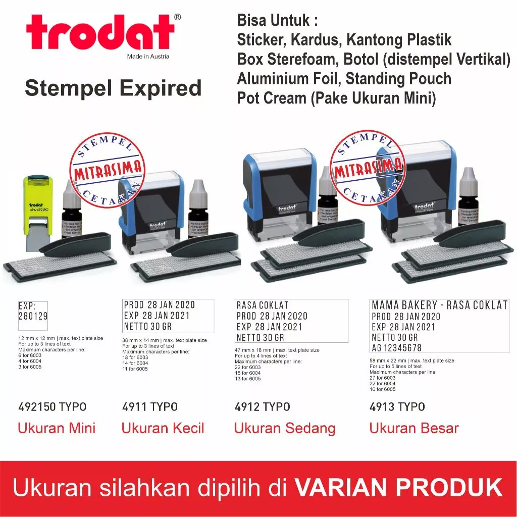61. Stempel Expired Kode Produksi Format Lain Fleksibel Trodat