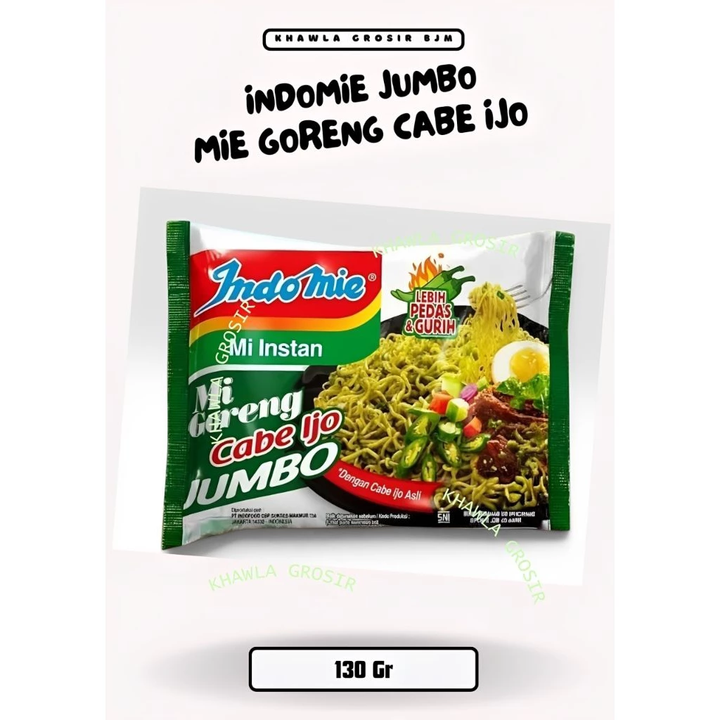 BANJARMASIN | INDOMIE JUMBO - CABE IJO - MIE GORENG PEDAS ENAK NAGIH 130 GR