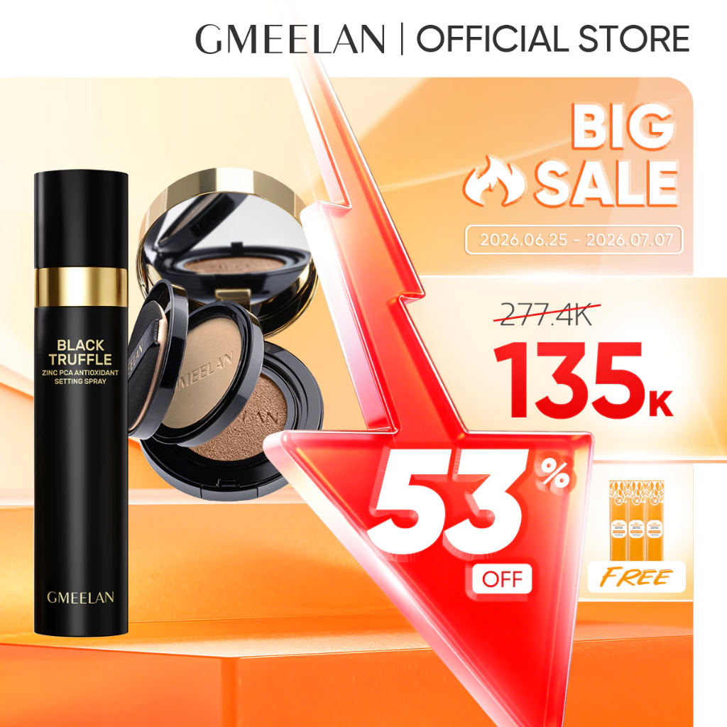 GMEELAN Black Truffle PCA Zinc Antioksidan Makeup Setting Spray 100ml Menetapkan makeup AIR CUSHION 7g+10g