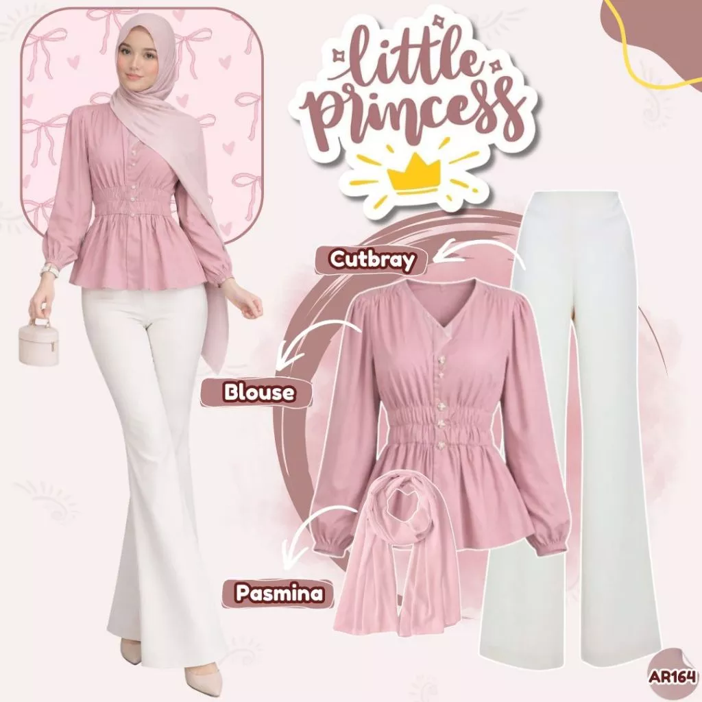 Ootd Korean Style Zalerie Blouse Cutbray Pasmina AR164
