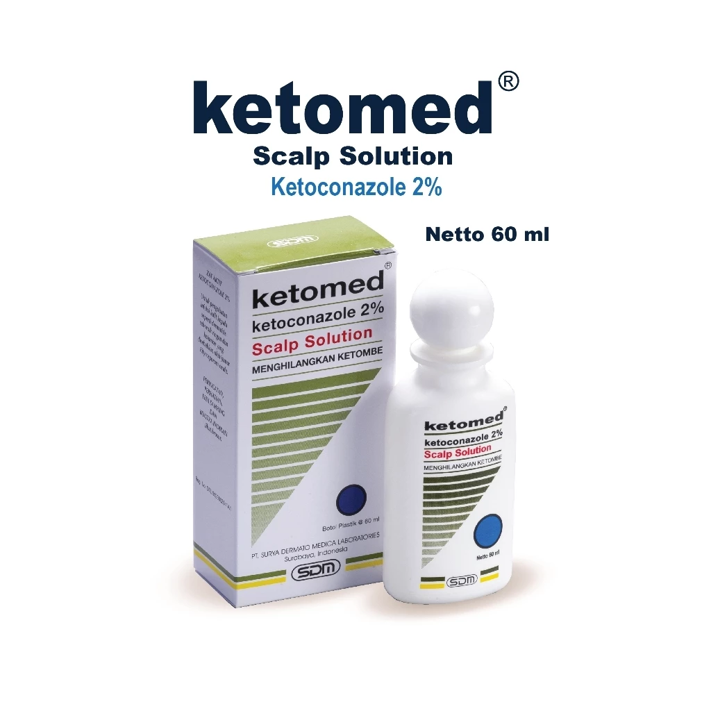 SDM - Ketomed Scalp Solution 60mL | Shampoo Untuk Menghilangkan Ketombe, Mengatasi Iritasi Kulit Kepala