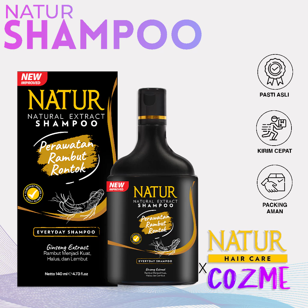 NATUR Shampoo Hair Fall Control 140mL | Perawatan Rambut Rontok