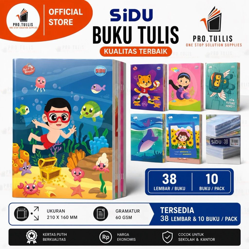 Buku Tulis SIDU 38 LEMBAR (10 PCS) READY COD!!!