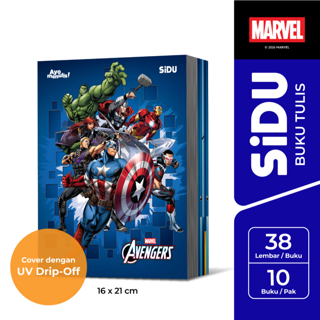 SiDU  Buku Tulis Marvel 38 Lembar - 10 buku
