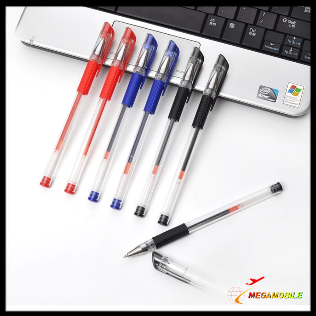MM Pena Gel Standard 0.55mm 1Pcs Pulpen tinta cair Alat Tulis Sekolah Kantor Pen Refill 5pcs Warna Warni Pena Ujung Lancip ATK