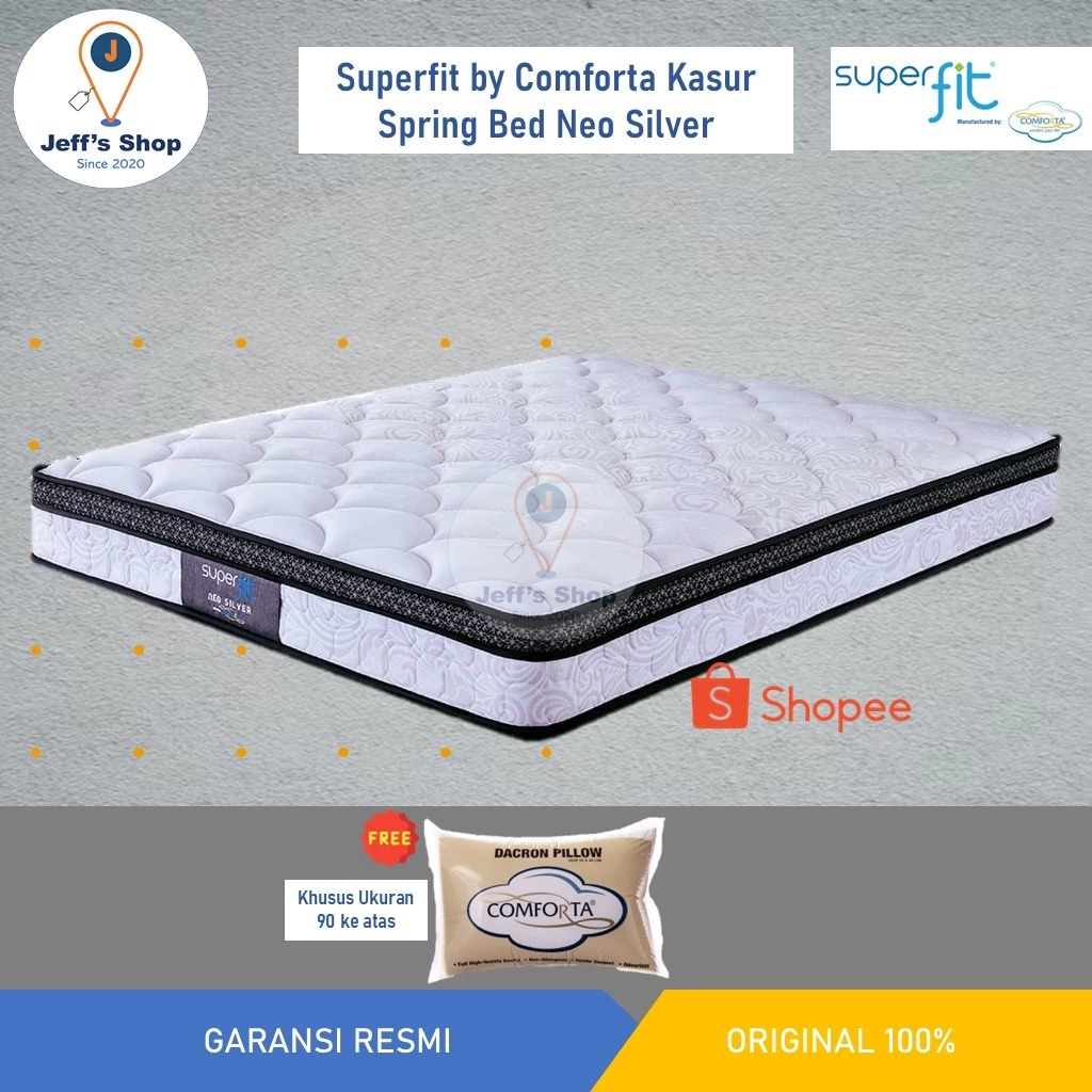 Superfit by Comforta Kasur / Matras Spring Bed Neo Silver