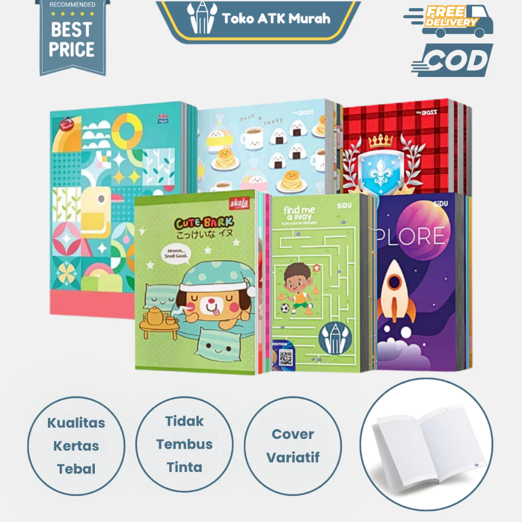 1 PAK - Buku Tulis Sekolah Anak 38 58 42 50 100 Lembar Sidu Big BOSS Skola Maxi Sinar Dunia BIGBOSS