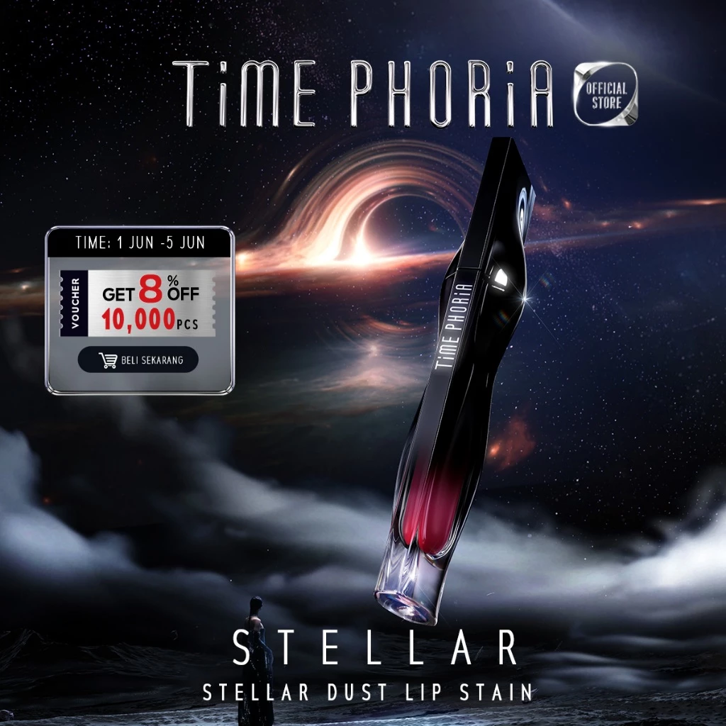 [BPOM] TIME PHORIA - STELLAR DUST LIP STAIN 5ML-Liptint Waterproof Transferproof Foodproof Lipgloss Lipstick Lip Cream Ringan Hydrates Makeup TimePhoria Official Store