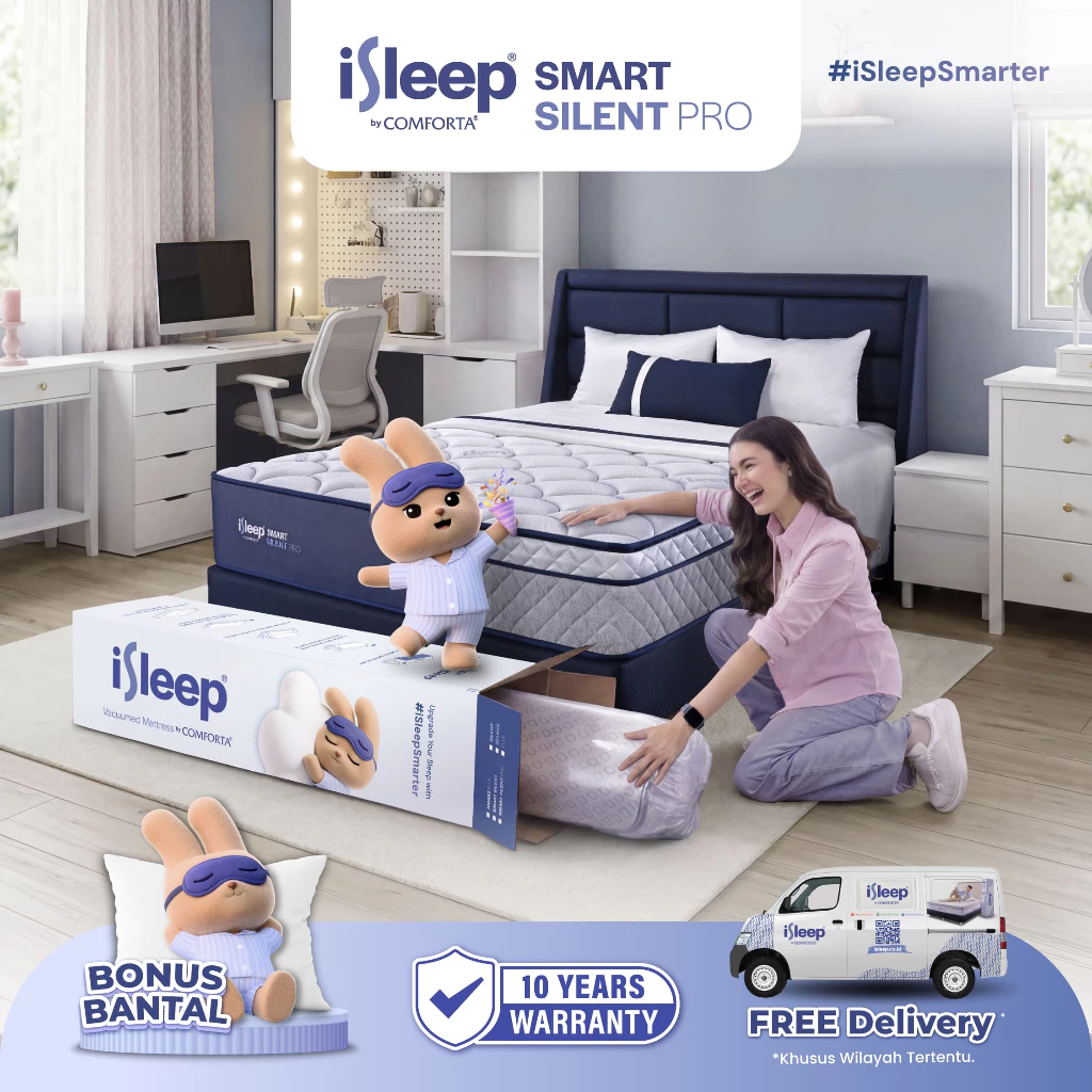 iSleep SMART Silent Pro by Comforta (Kasur Pocket) - Vacuumed Mattress Free Bantal (Mattress Only)