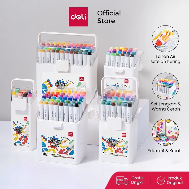 Deli Spidol Akrilik / Acrylic Marker Water Based Warna Cerah HM118