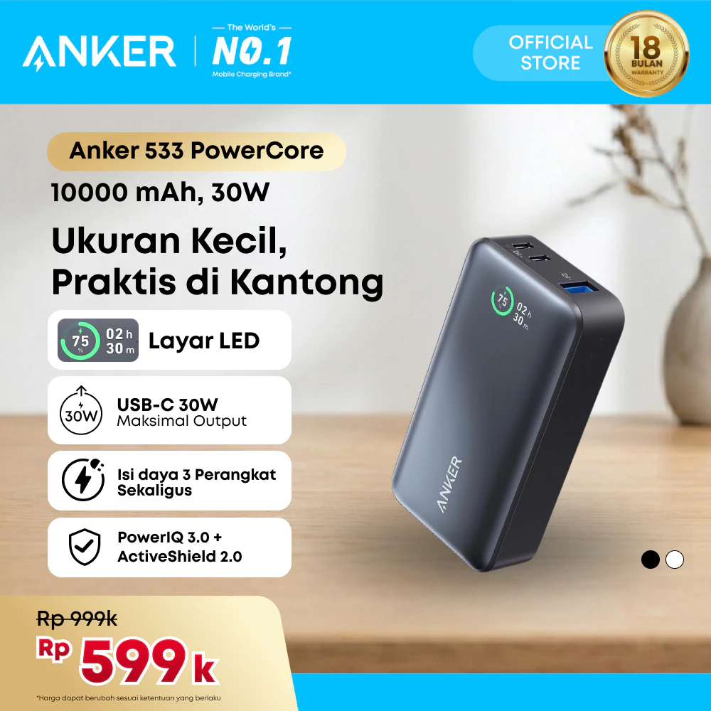 Powerbank Anker 533 Powercore 30W 10000 mAh PD - A1256