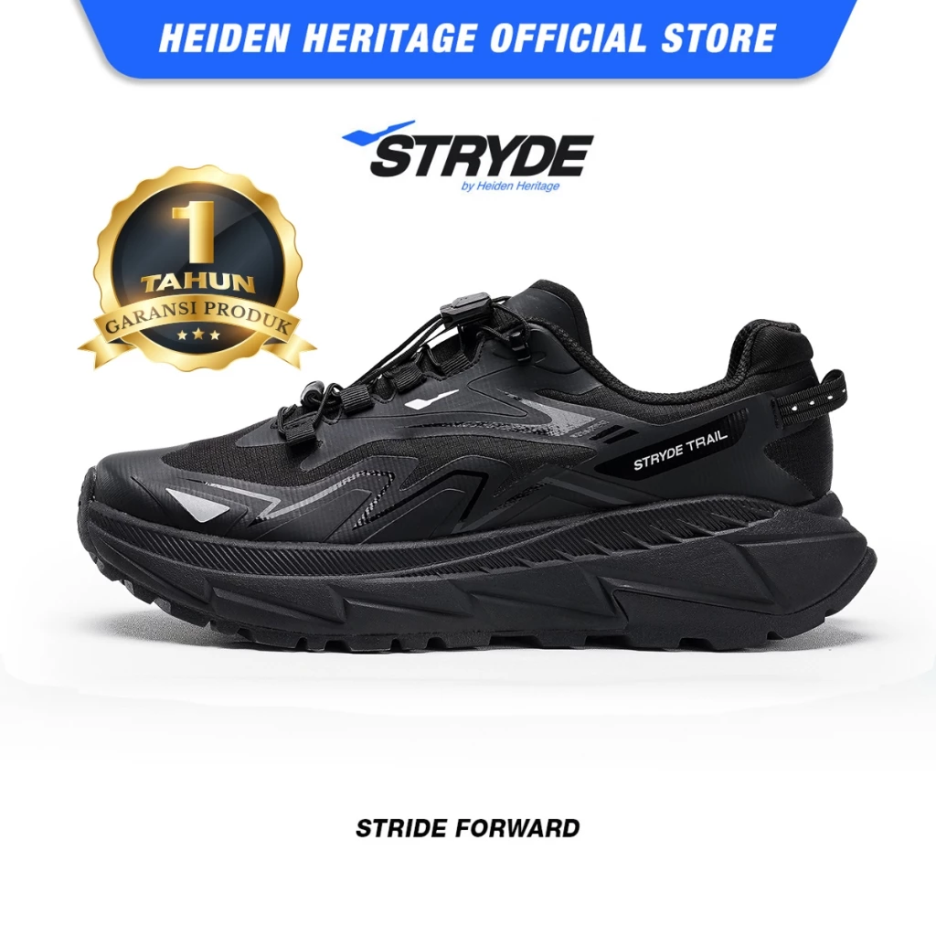 HEIDEN HERITAGE [HRTG] - TERRA TRAILBLAZER - ULTRA BLACK - Sepatu Trail Running Gunung Outdoor Hiking Sneakers Sekolah Casual Pria - STRYDE